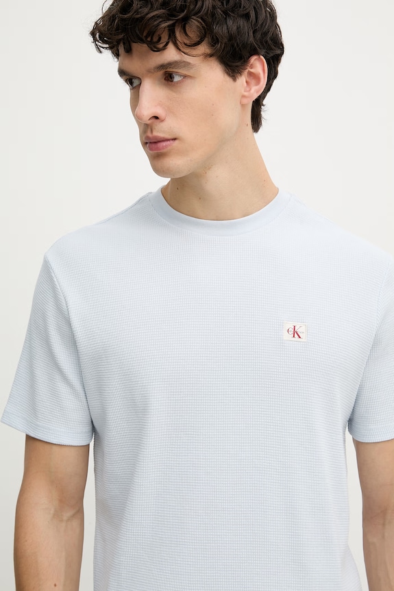 Calvin Klein Jeans majica za muškarce s pamukom plava LV04RD008G