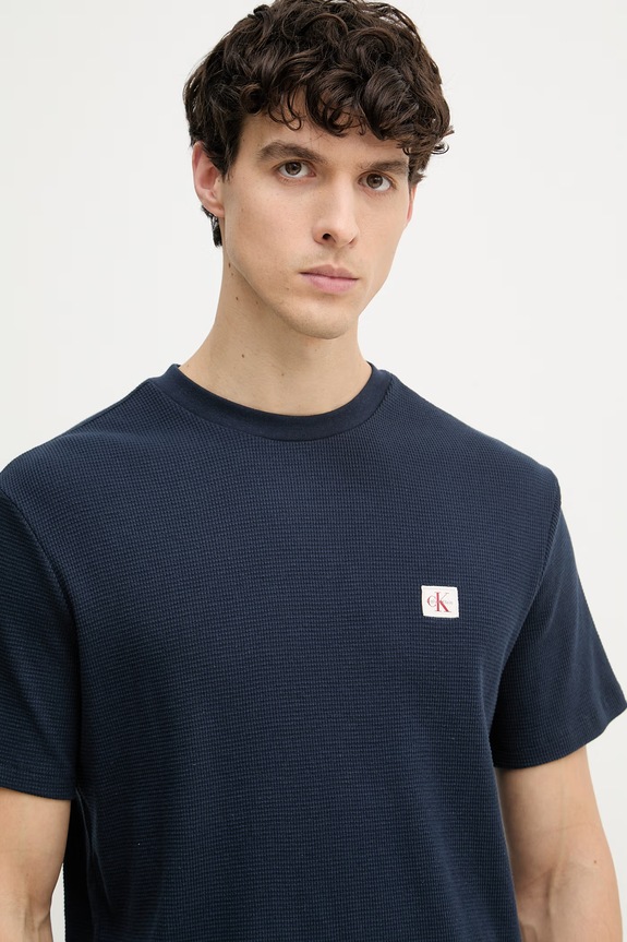 Calvin Klein Jeans tricou pentru bărbați, cu bumbac bleumarin LV04RD008G