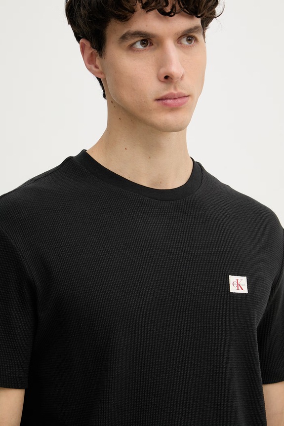 Odzież Calvin Klein Jeans t-shirt męski z bawełną LV04RD008G czarny