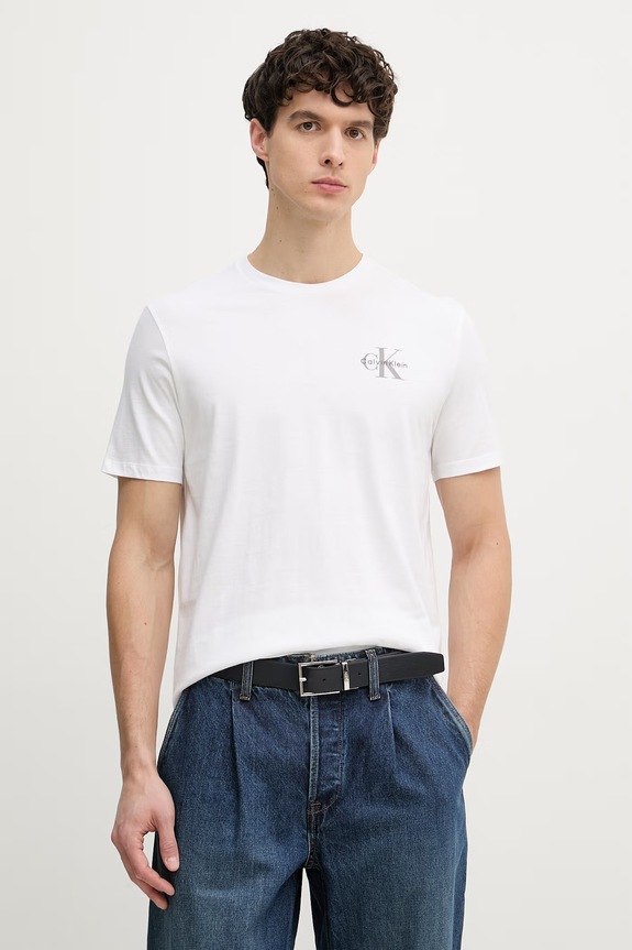 Calvin Klein Jeans tricou pentru bărbați bumbac alb LV04RF278G
