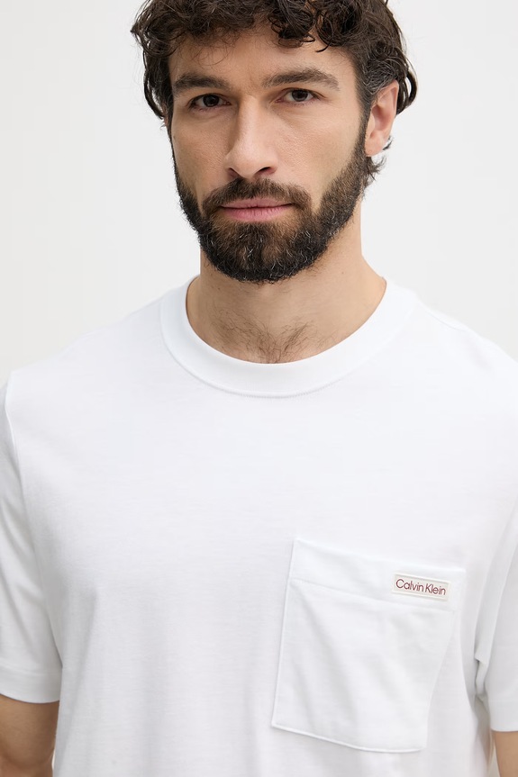 Calvin Klein Jeans tričko pánske bavlnené biela LV04RF280G