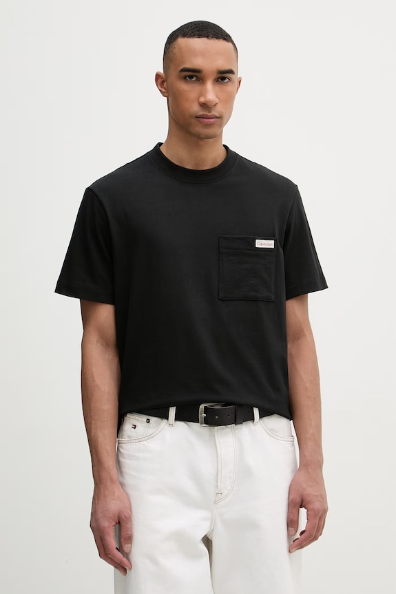 Calvin Klein Jeans majica za muškarce od pamuka crna LV04RF280G