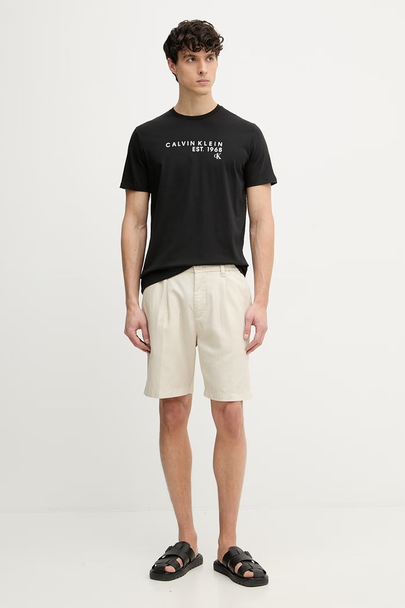 Calvin Klein Jeans tricou pentru bărbați, din bumbac LV04RF800G negru SS26