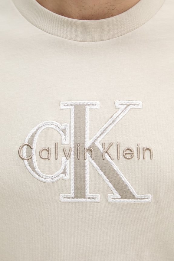 Calvin Klein Jeans T-shirt męski bawełniany LV04RF819G beżowy