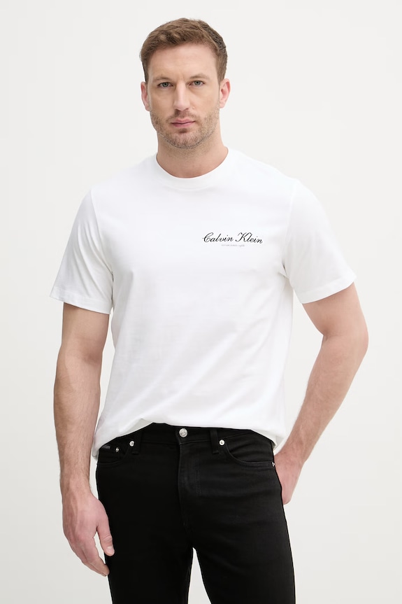 Calvin Klein Jeans tričko pánske bavlnené béžová LV04RF822G