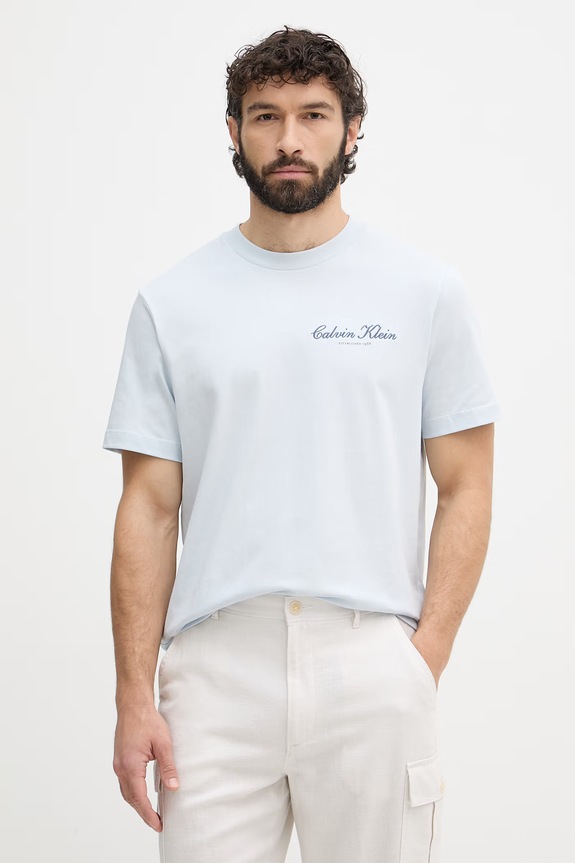 Calvin Klein Jeans tričko pánske bavlnené modrá LV04RF822G