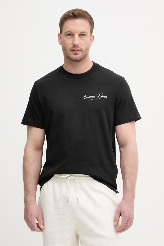 Calvin Klein Jeans tričko pánske bavlnené čierna LV04RF822G