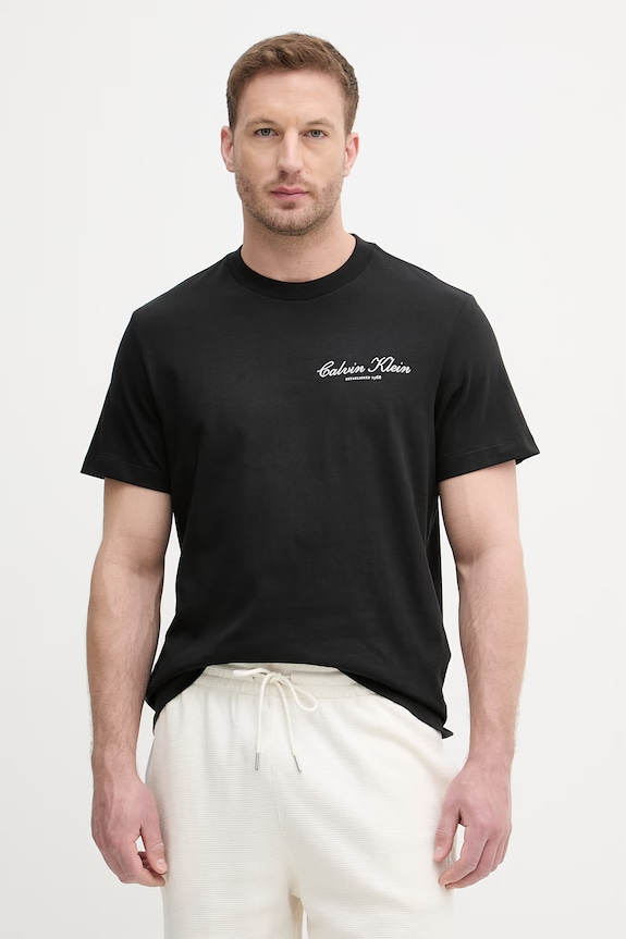 Calvin Klein Jeans tričko pánske bavlnené čierna LV04RF822G
