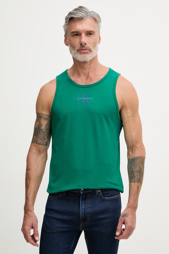 Calvin Klein Jeans tielko pánske bavlnené zelená LV04RF850G