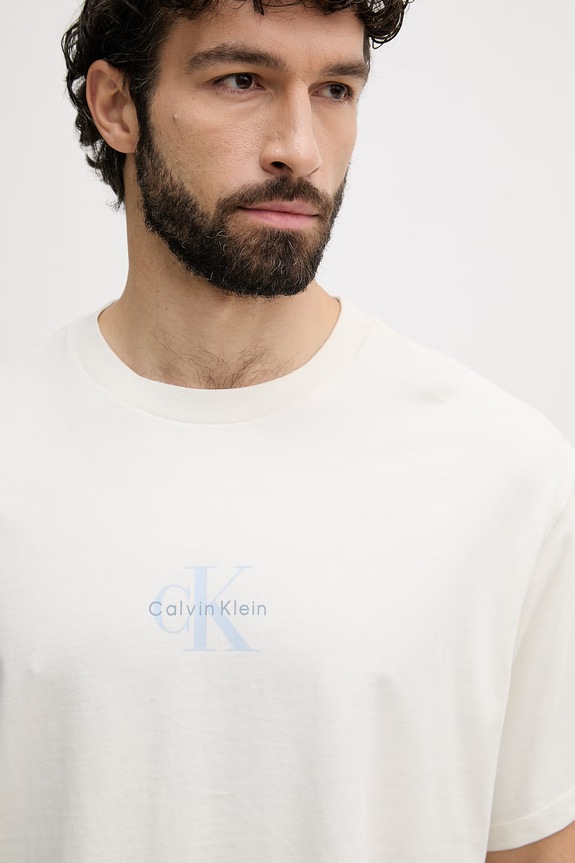 Calvin Klein Jeans t-shirt férfi pamut bézs LV04RC249G