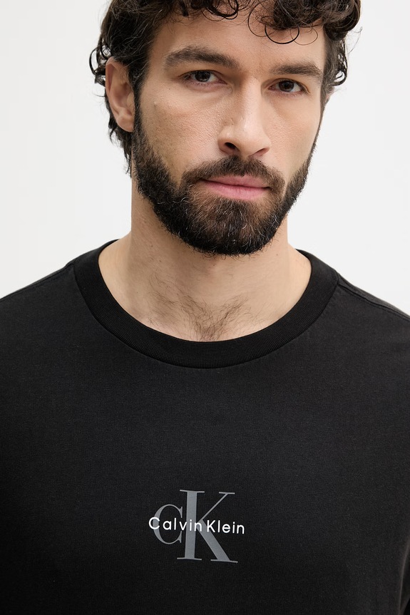 Calvin Klein Jeans T-shirt férfi pamut fekete LV04RC249G