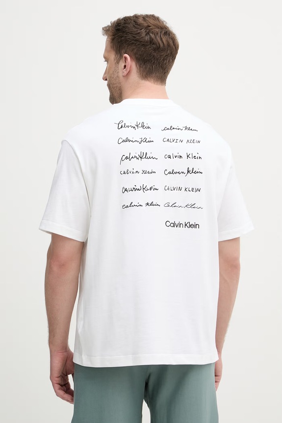 Calvin Klein Jeans tričko pánske bavlnené béžová LV04RE828G