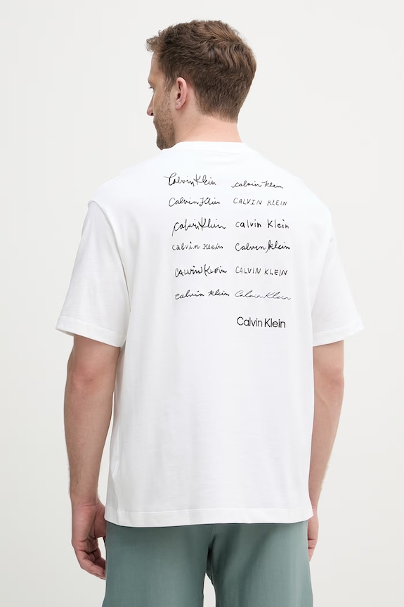 Calvin Klein Jeans tričko pánske bavlnené béžová LV04RE828G
