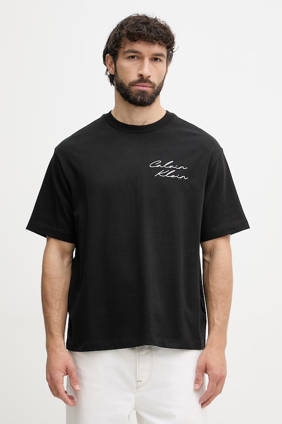 Îmbrăcăminte Calvin Klein Jeans tricou pentru bărbați, din bumbac LV04RE828G negru