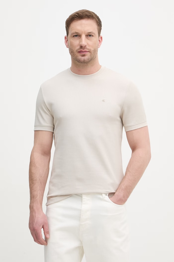 Calvin Klein Jeans tričko pánske s bavlnou béžová LV04RF206G
