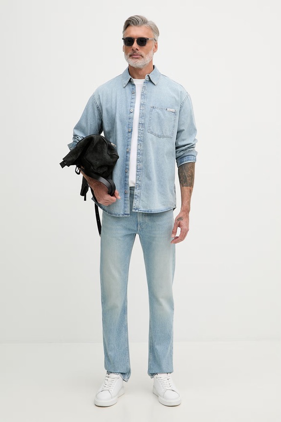 Calvin Klein Jeans tričko pánske bavlnené LV04RF294G biela SS26