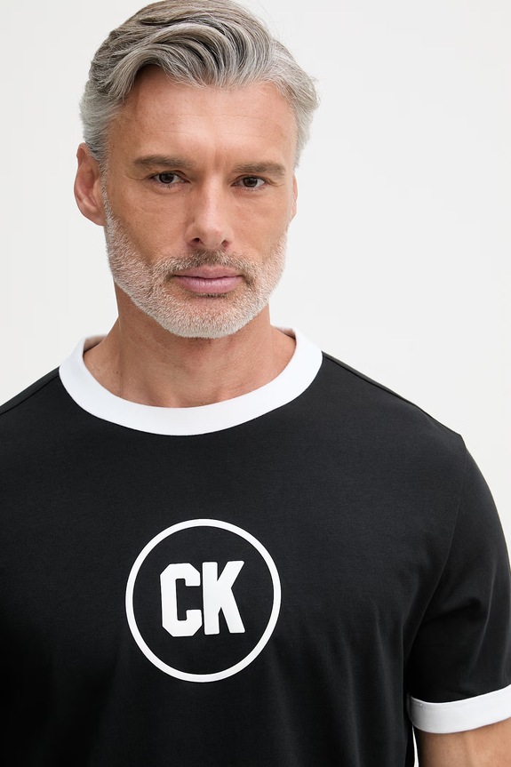 Calvin Klein Jeans tričko pánske bavlnené čierna LV04RF821G