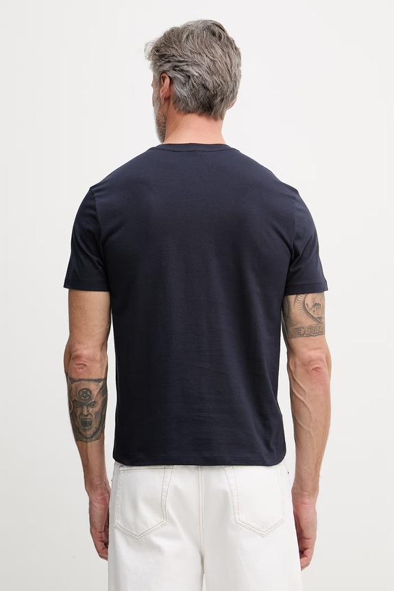 Ρούχα United Colors of Benetton T-shirt Ανδρικό βαμβακερό 39VFU1096 σκούρο μπλε