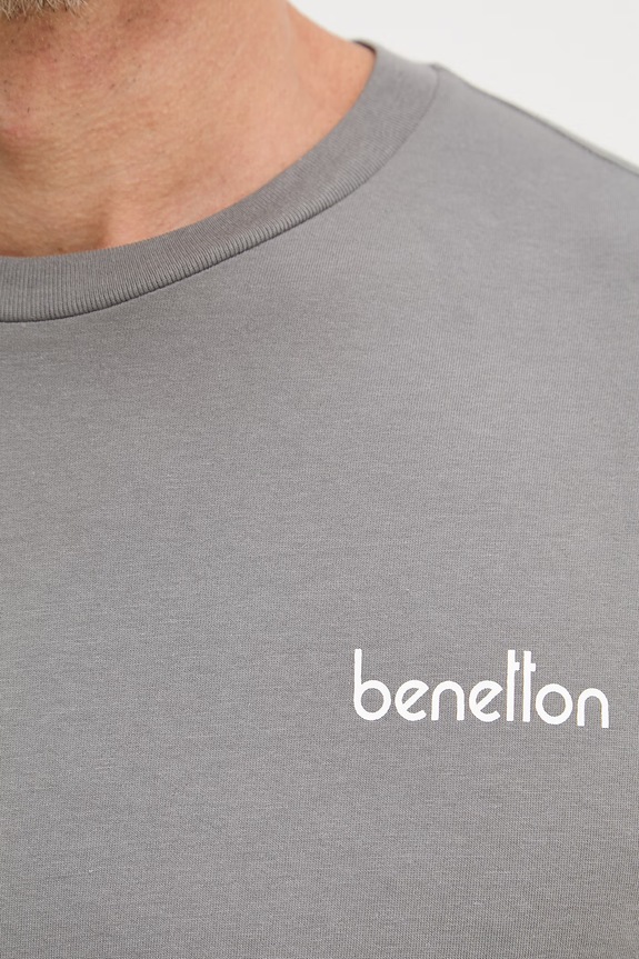 United Colors of Benetton tricou pentru bărbați, din bumbac 39VFU1096 gri