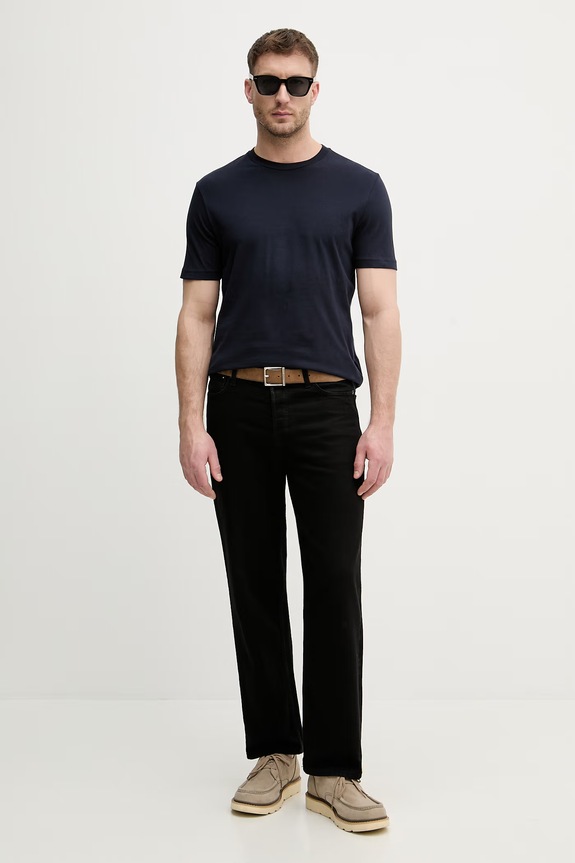 United Colors of Benetton tricou pentru bărbați, din bumbac 3H3WU10BJ bleumarin SS26