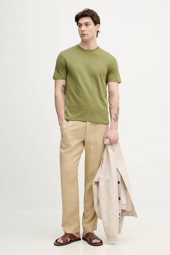 United Colors of Benetton тениска мъжка памучна 3H3WU10BJ зелен SS26