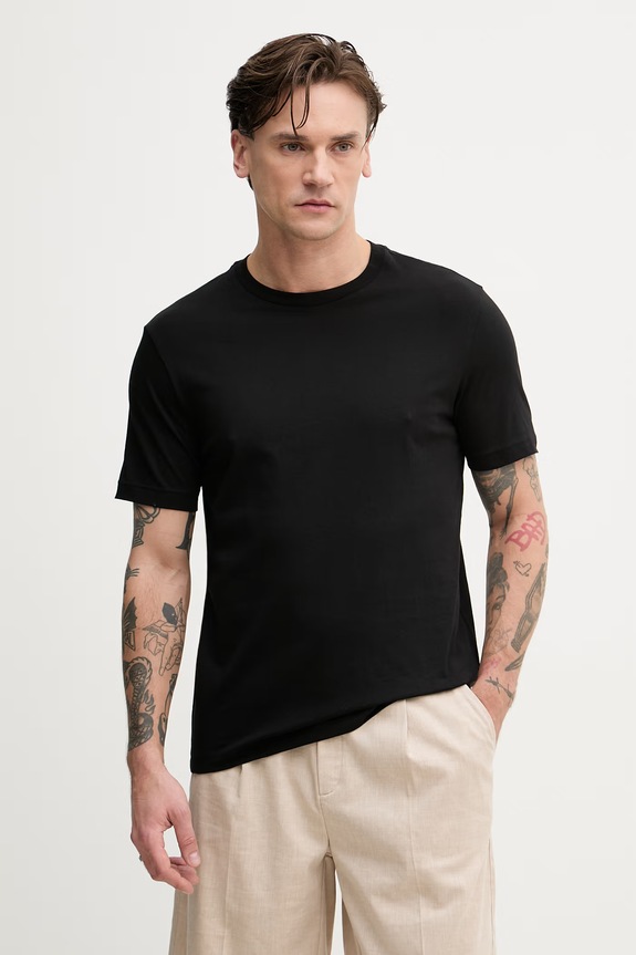 United Colors of Benetton tricou pentru bărbați, din bumbac negru 3H3WU10BJ