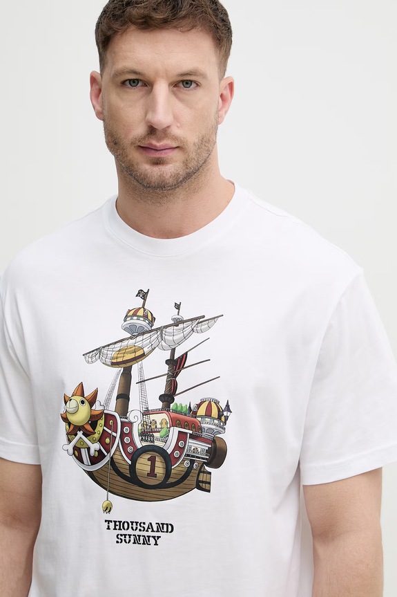 United Colors of Benetton t-shirt męski bawełniany ONE PIECE biały 3MI5U10BZ