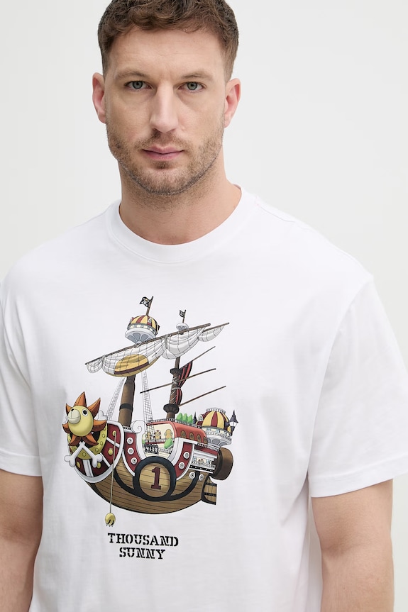 United Colors of Benetton t-shirt męski bawełniany ONE PIECE biały 3MI5U10BZ
