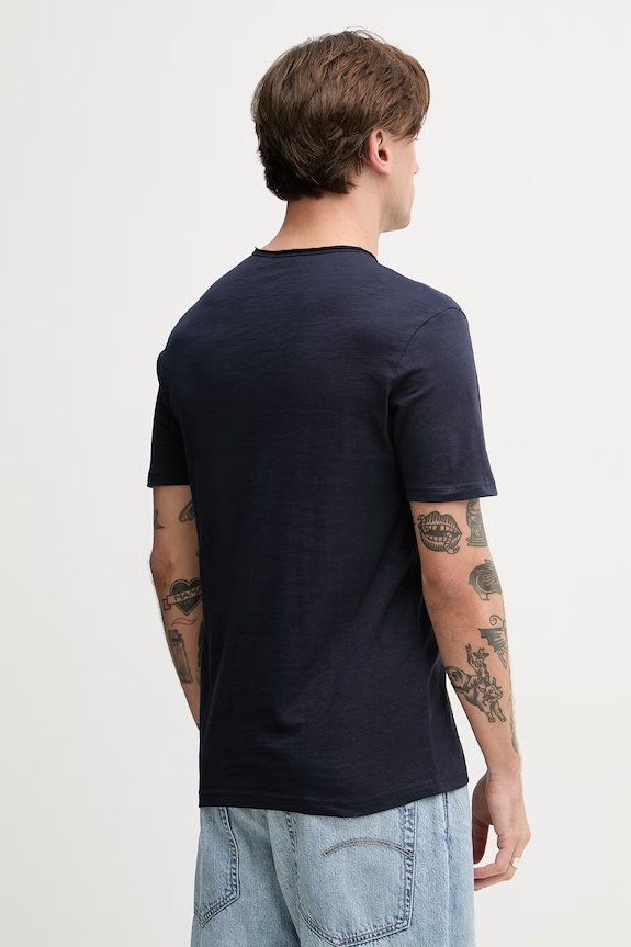 Ρούχα United Colors of Benetton T-shirt Ανδρικό βαμβακερό 3N78U10C2 σκούρο μπλε