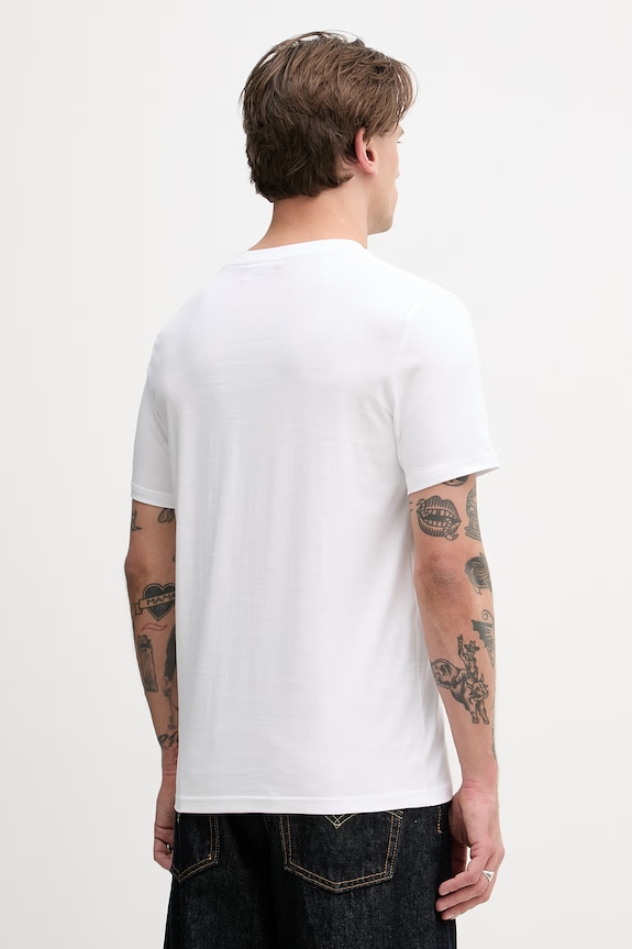 Odzież Lindbergh t-shirt męski bawełniany 30.400299 biały