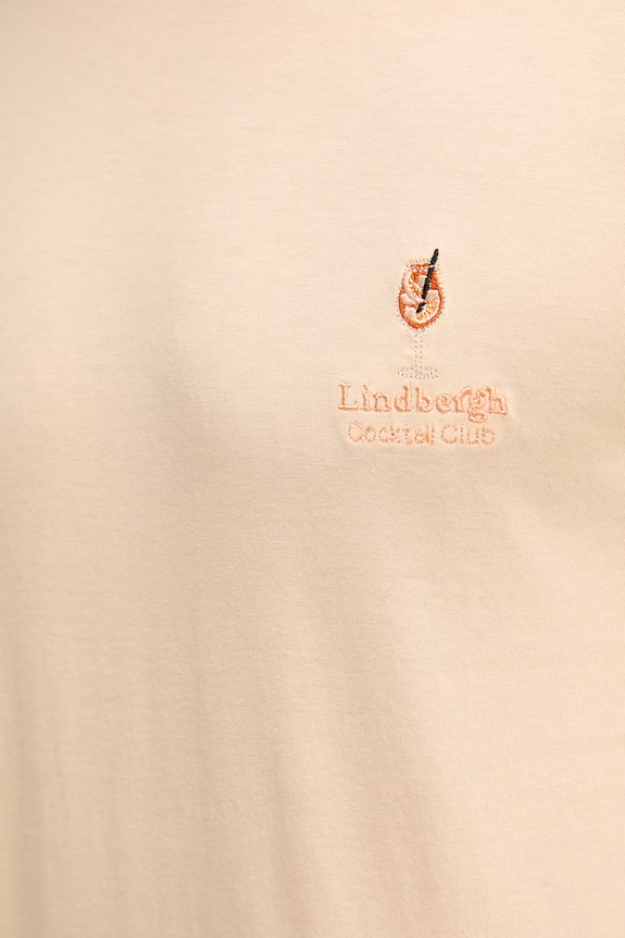 Lindbergh t-shirt męski bawełniany 30.400299 pomarańczowy