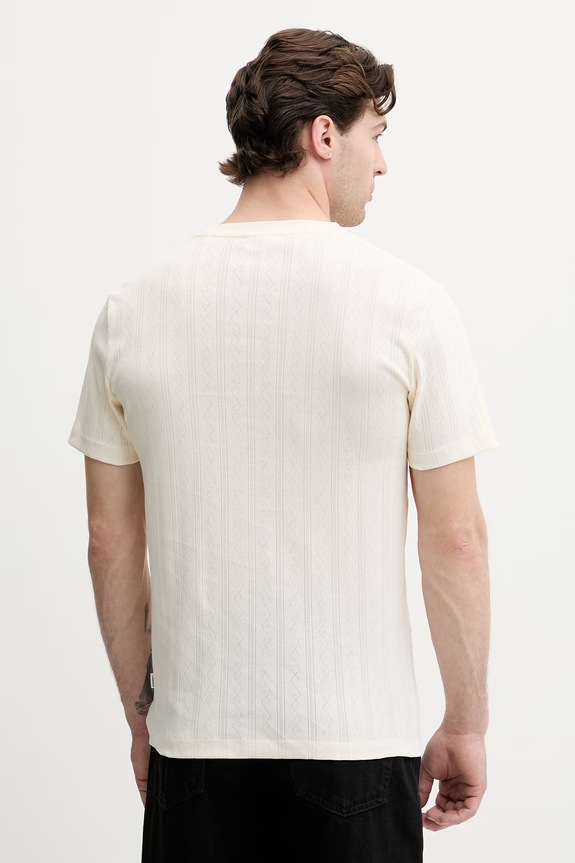Odzież Lindbergh T-shirt męski bawełniany 30.400315 beżowy
