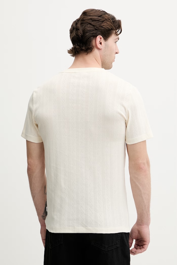 Odzież Lindbergh T-shirt męski bawełniany 30.400315 beżowy