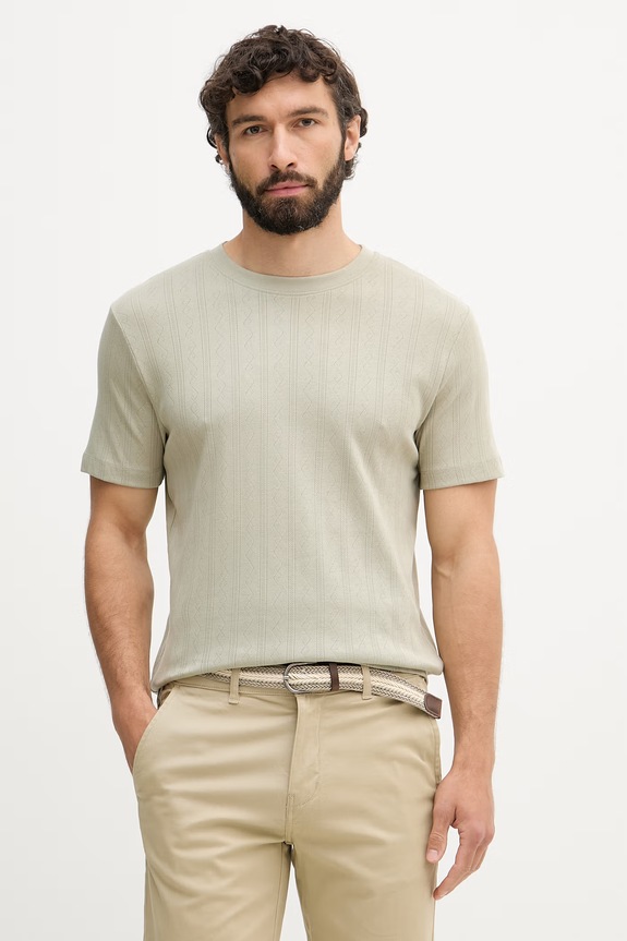 Lindbergh T-shirt męski bawełniany zielony 30.400315