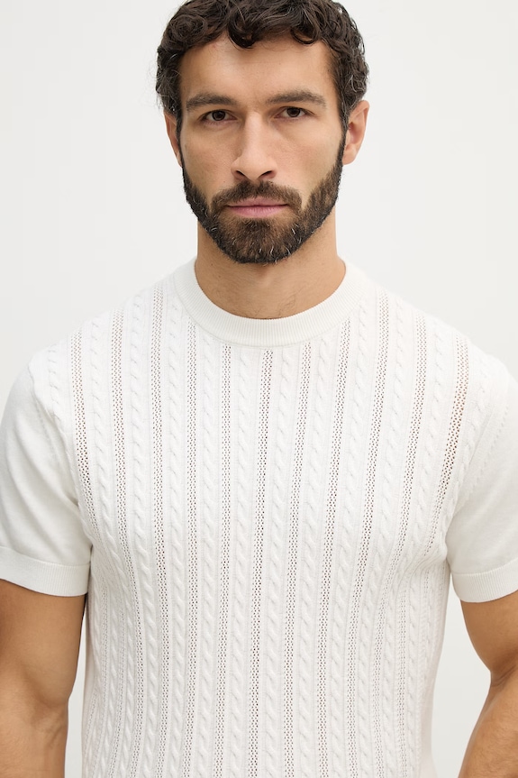 Lindbergh t-shirt bawełniany beżowy 30.804115