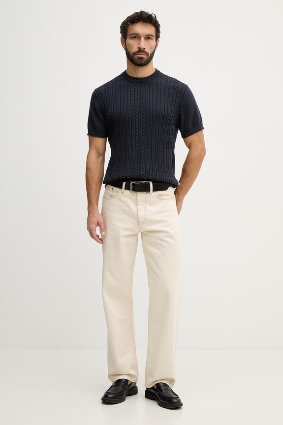 Lindbergh t-shirt bawełniany 30.804115 granatowy SS26
