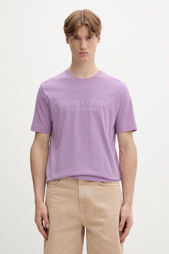 Marc O'Polo T-shirt męski bawełniany fioletowy 5000012688