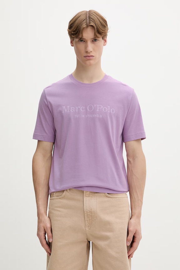 Marc O'Polo T-shirt męski bawełniany fioletowy 5000012688