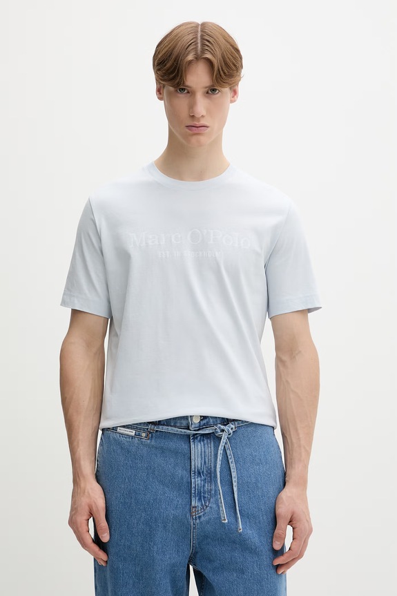 Marc O'Polo T-shirt męski bawełniany niebieski 5000012688
