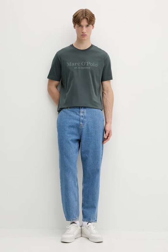 Marc O'Polo T-shirt męski bawełniany 5000012688 zielony SS26