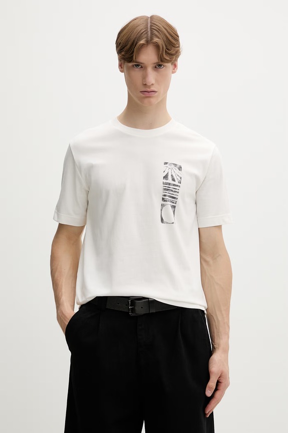 Marc O'Polo T-shirt męski bawełniany beżowy 5000012690