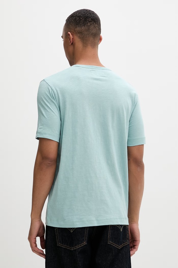 Odzież Marc O'Polo T-shirt męski bawełniany 5000012695 turkusowy