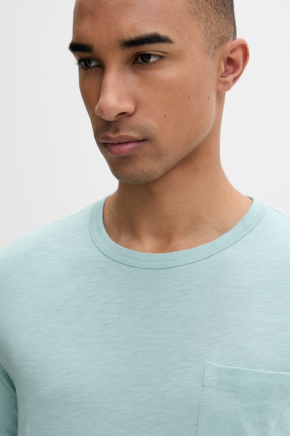 Marc O'Polo T-shirt męski bawełniany turkusowy 5000012695