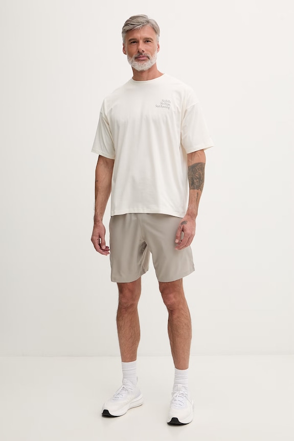 Asics tricou pentru alergat bărbătesc cu bumbac RUNNER MESSAGE 2031F321 bej SS26
