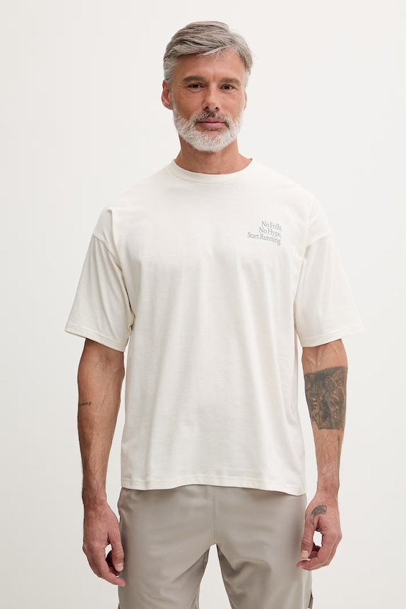 Îmbrăcăminte Asics tricou pentru alergat bărbătesc cu bumbac RUNNER MESSAGE 2031F321 bej