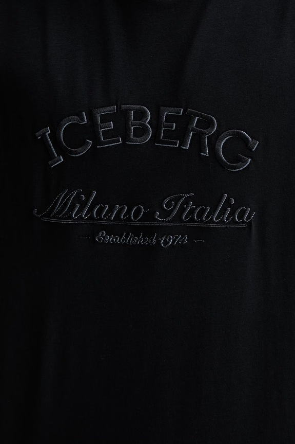Βαμβακερό μπλουζάκι Iceberg F040.6325 μαύρο