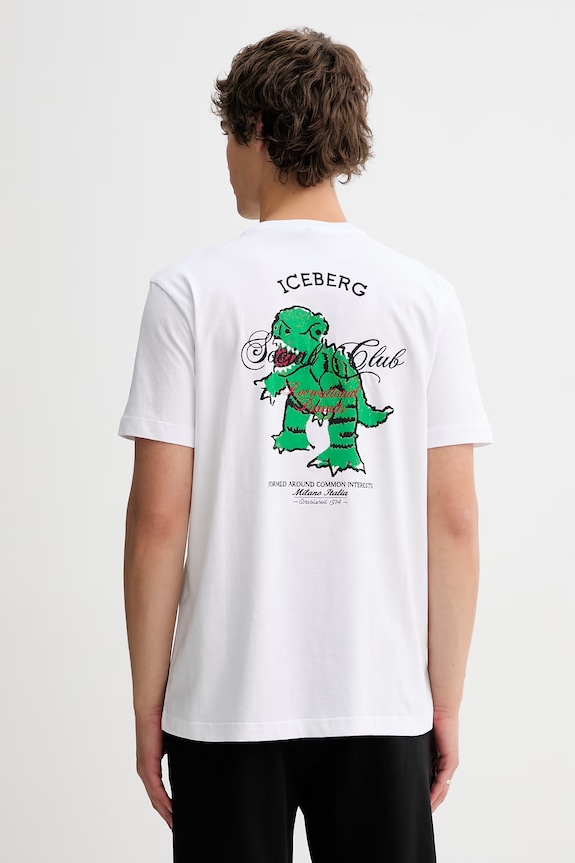 Βαμβακερό μπλουζάκι Iceberg βαμβάκι λευκό F045.6325