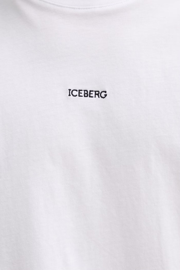 Βαμβακερό μπλουζάκι Iceberg F045.6325 λευκό