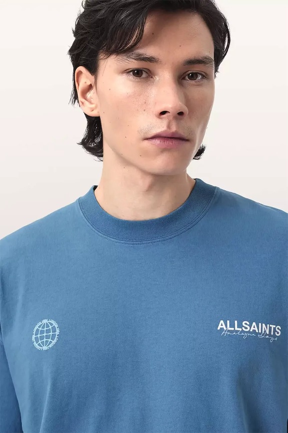 AllSaints t-shirt bawełniany EMBLEM niebieski M006PE
