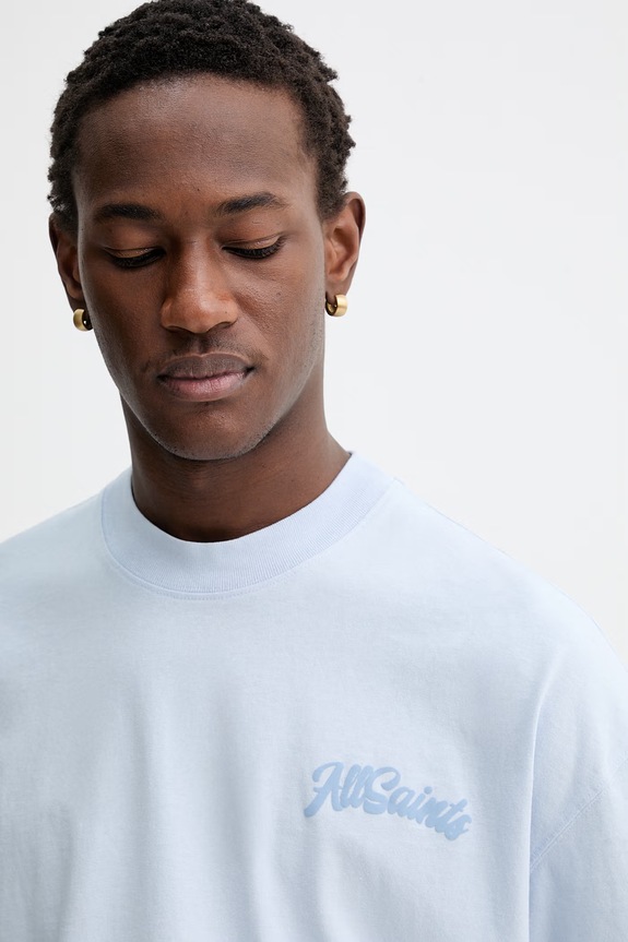 AllSaints t-shirt bawełniany ODYSSEY niebieski M008PE
